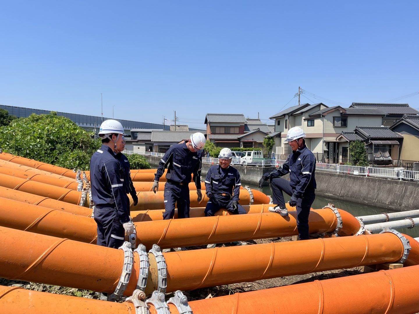 【豪雨対策】常設ポンプ不具合に伴う仮設排水ポンプ設備（レンタル）　　☝さらに詳細は写真をクリック☝